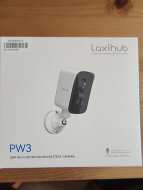 PW3 White 3MP Wi‑Fi Outdoor Pan Battery Camera